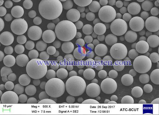 spherical tungsten powder SEM photo spherical tungsten powder SEM photo